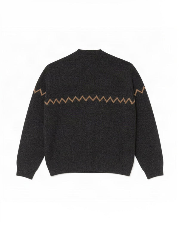 Maglione maglione girocollo da uomo Hugo Boss IT 50 Lana geometrica grigio medio