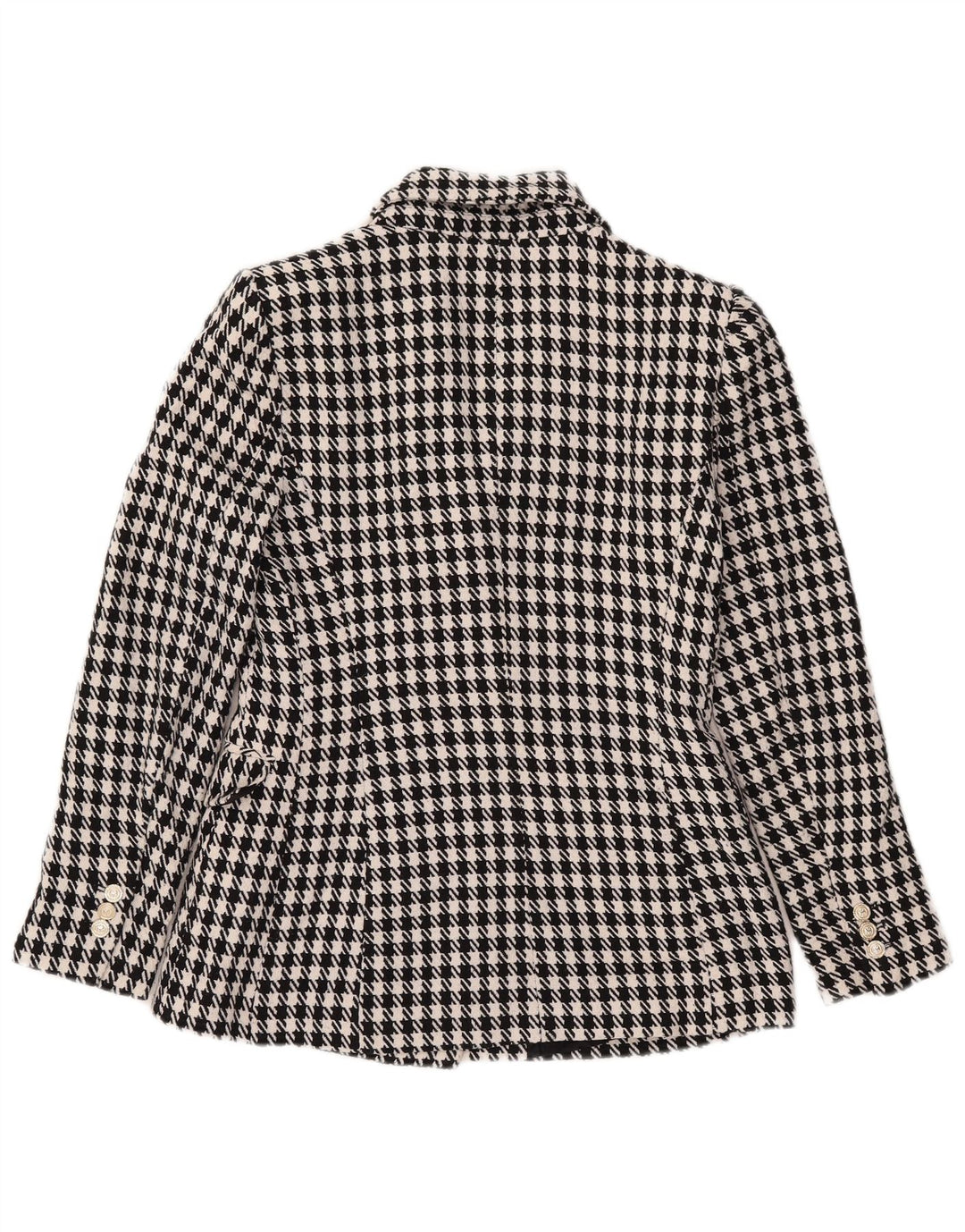 Giacca blazer doppiopetto da donna Zara UK 10 piccola pied de poule nera