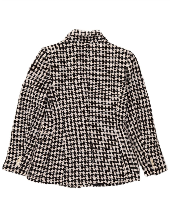 Giacca blazer doppiopetto da donna Zara UK 10 piccola pied de poule nera