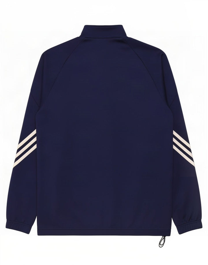 Giacca superiore della tuta da uomo Adidas Climalite media poliestere blu navy