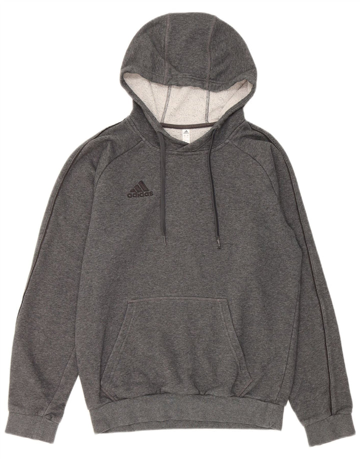 Felpa con cappuccio da uomo Adidas Small in cotone grigio