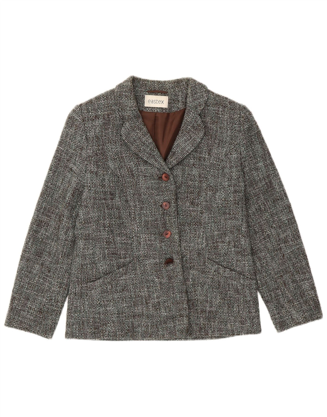 Giacca blazer da donna vestibilità ampia EASTEX UK 10 piccola turchese chiazzata