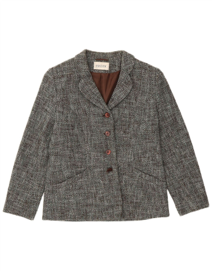 Giacca blazer da donna vestibilità ampia EASTEX UK 10 piccola turchese chiazzata