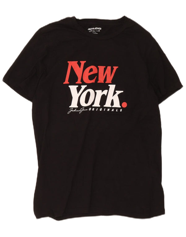 Jack & Jones T-shirt grafica da uomo New York Top in cotone nero medio