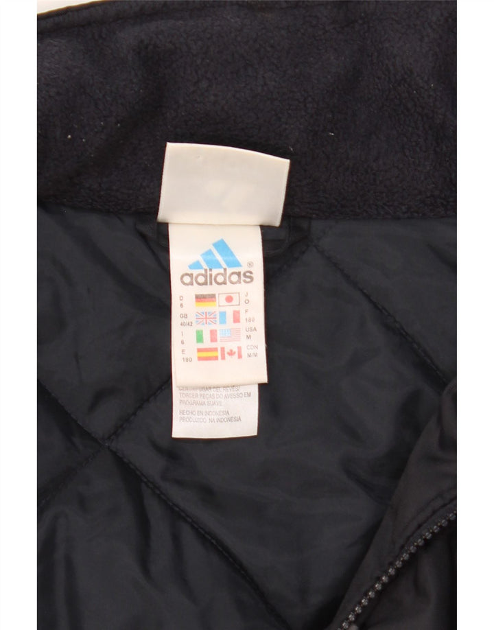 Giacca a vento con cappuccio da uomo Adidas UK 40/42 Medium Black Colourblock
