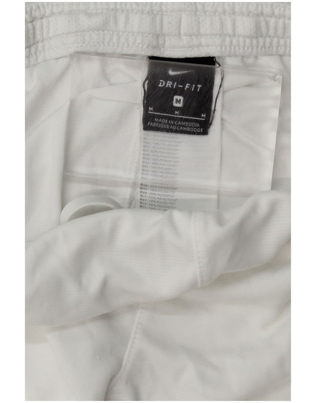 Pantaloncini sportivi Nike Dri Fit da uomo, poliestere bianco medio