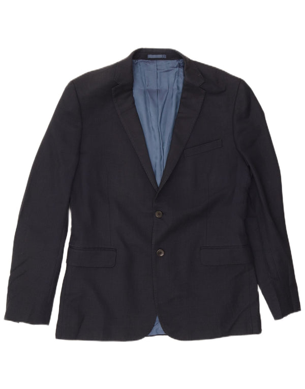 Giacca blazer slim fit da uomo a 2 bottoni John Lewis UK 42 XL lana blu navy