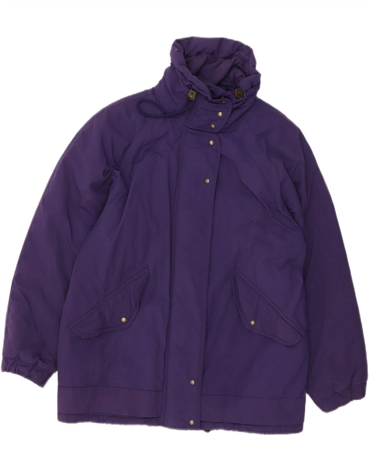BELFE Womens Oversized Graphic Padded Jacket IT 44 Medium Purple Nylon