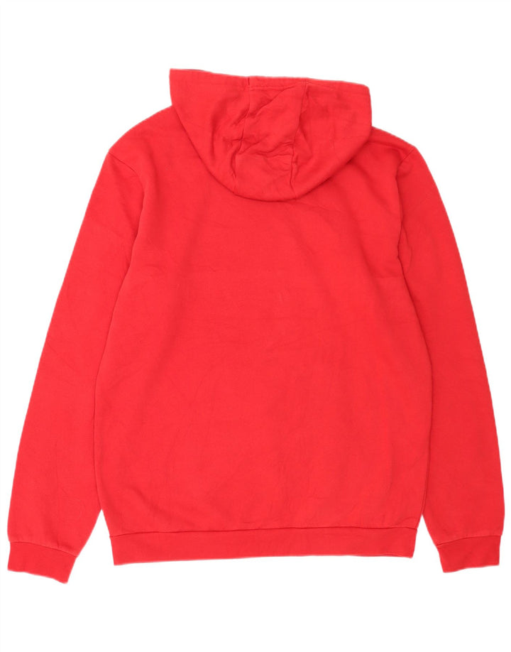 Felpa con cappuccio da uomo Adidas in cotone rosso medio