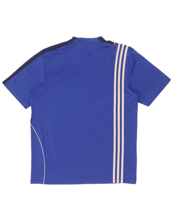 T-shirt grafica Adidas Climalite da uomo UK 40/42 Colorblock blu medio