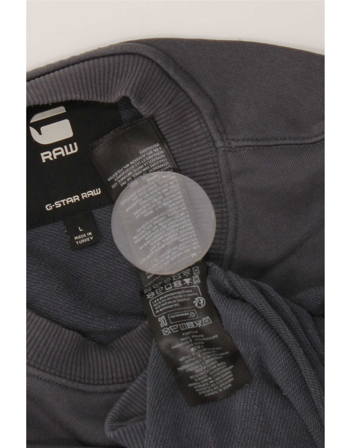 Felpa da uomo G-Star Maglione grande in cotone blu navy