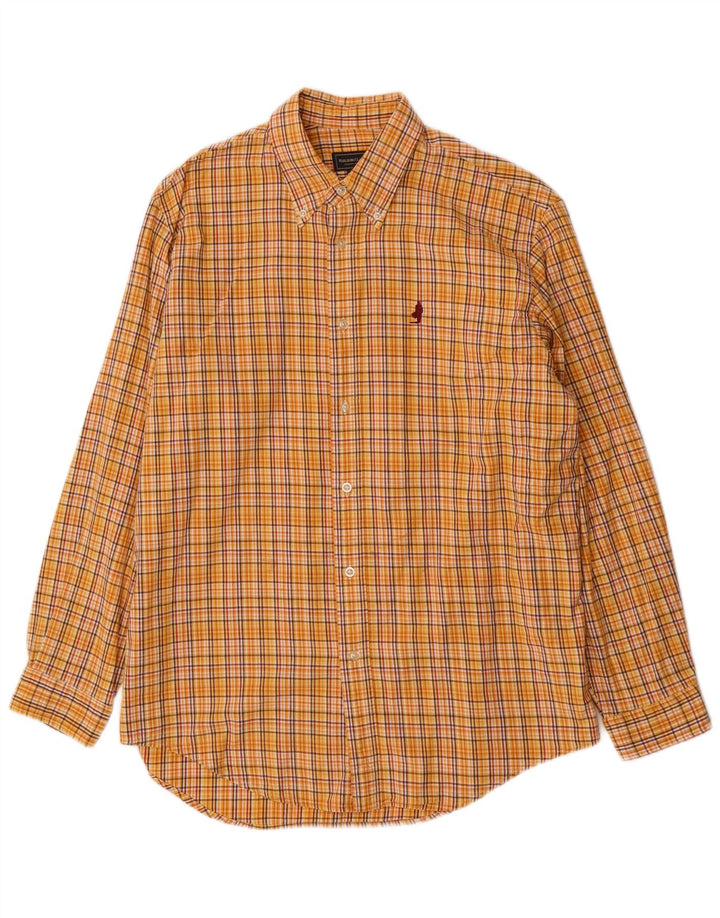 Camicia da uomo Marlboro Classics in cotone a quadri gialli grandi