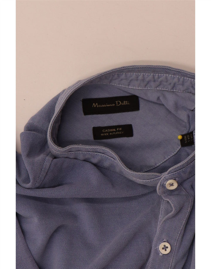 Polo da uomo vestibilità casual Massimo Dutti grande blu