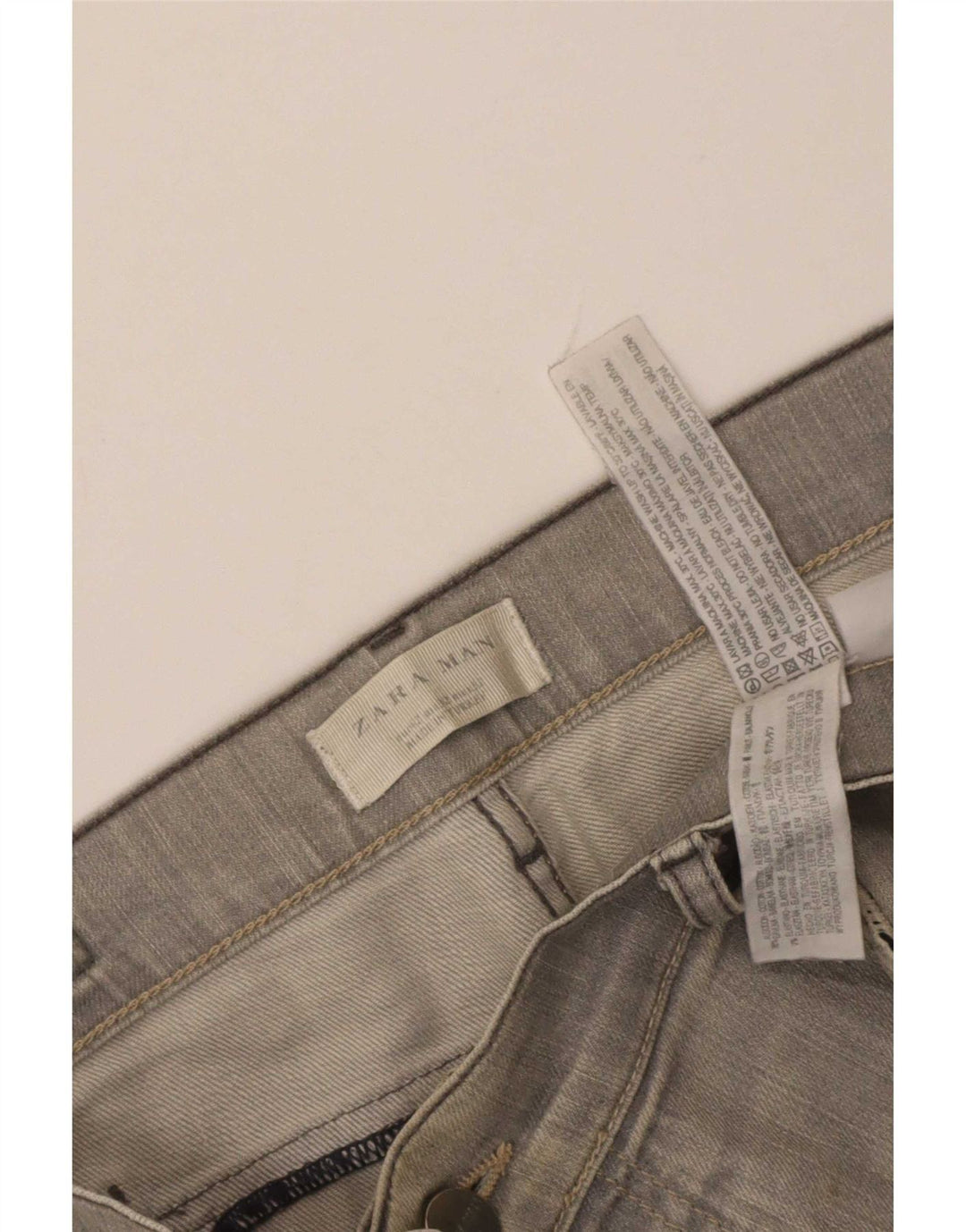 Jeans dritti da uomo Zara EU 42 Large W32 L28 Cotone grigio