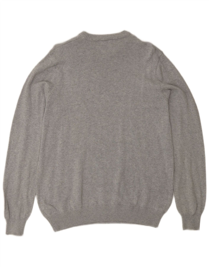 Maglione maglione girocollo da uomo Marks & Spencer in cotone grigio medio