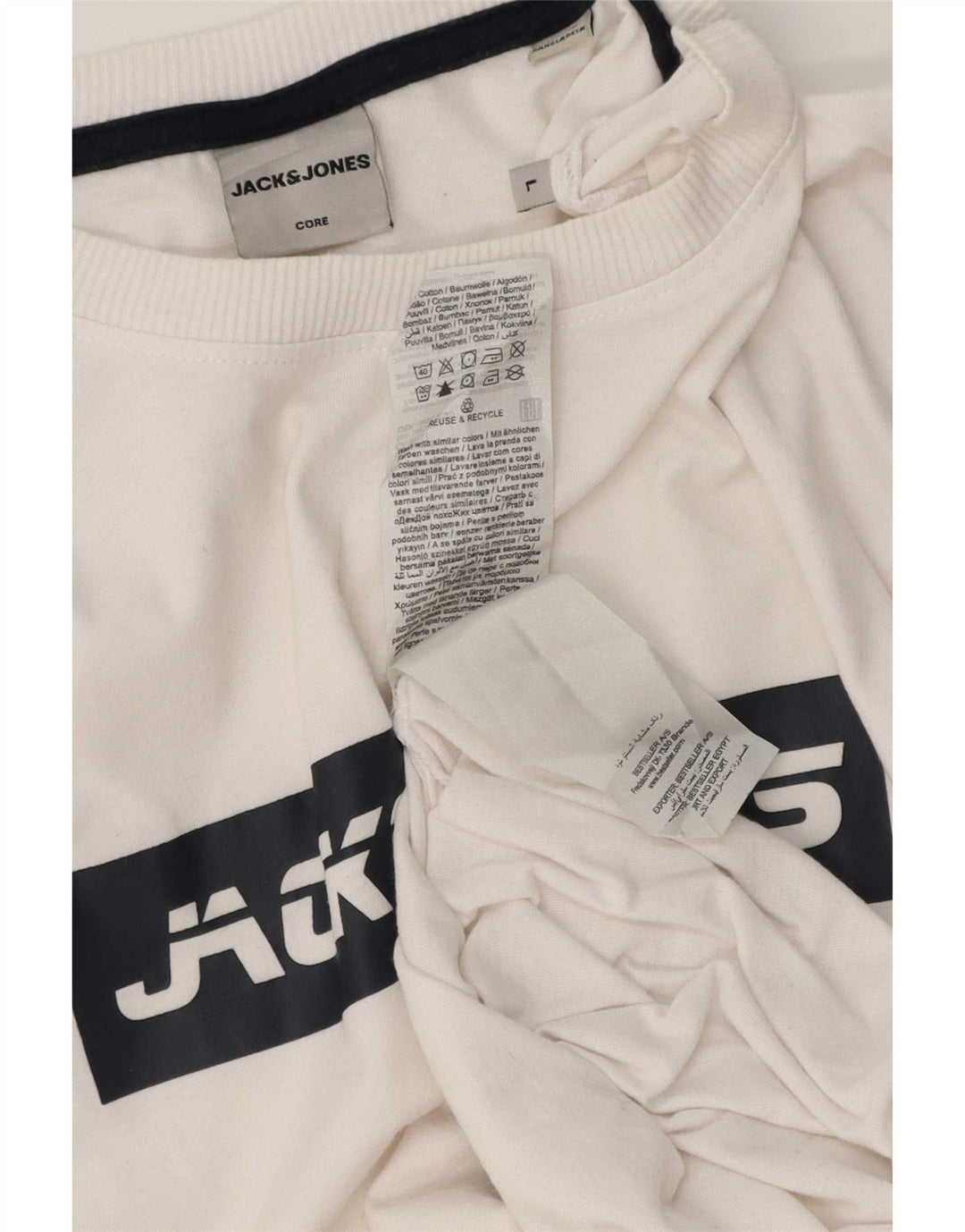 Jack & Jones T-shirt grafica da uomo grande in cotone bianco