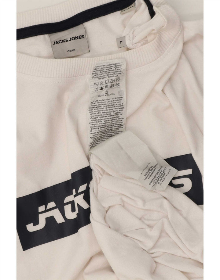 Jack & Jones T-shirt grafica da uomo grande in cotone bianco