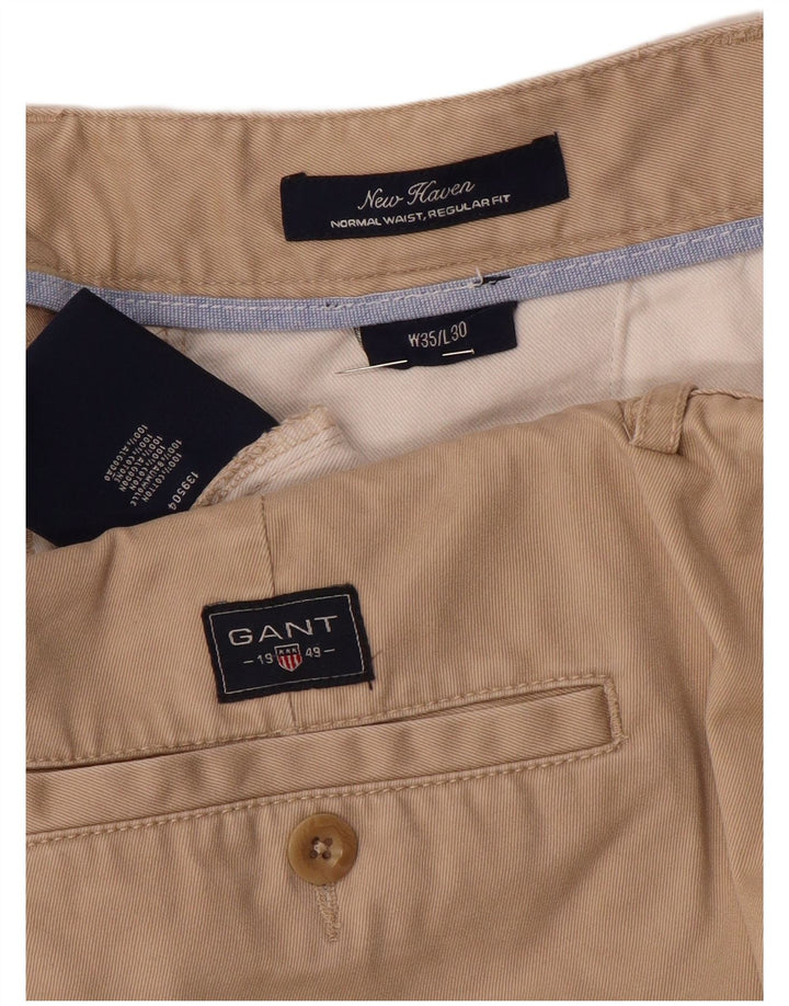 GANT Pantaloni chino dritti vestibilità regolare New Haven da uomo W35 L30 Beige