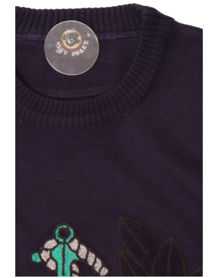 Maglione girocollo grafico da uomo Blue Drake grande blu navy