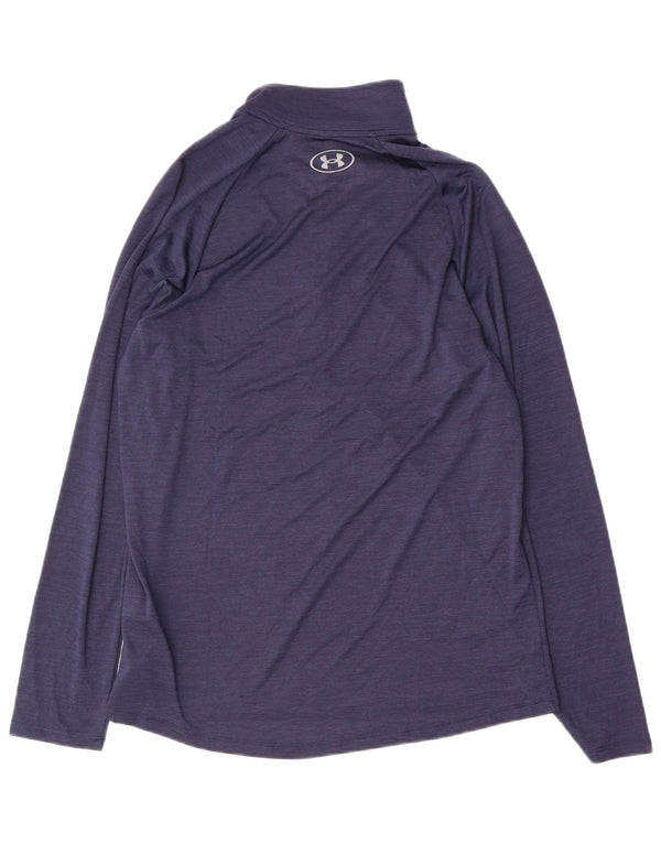 Maglia da ginnastica Under Armour da uomo con collo e zip, media, blu navy