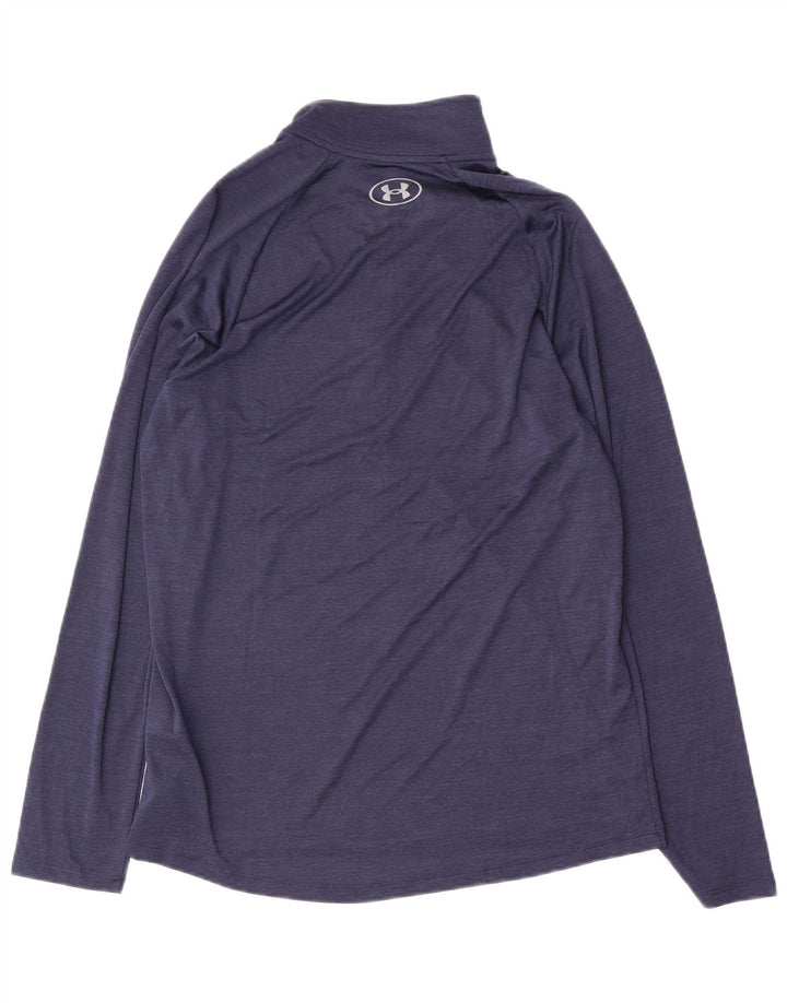 Maglia da ginnastica Under Armour da uomo con collo e zip, media, blu navy