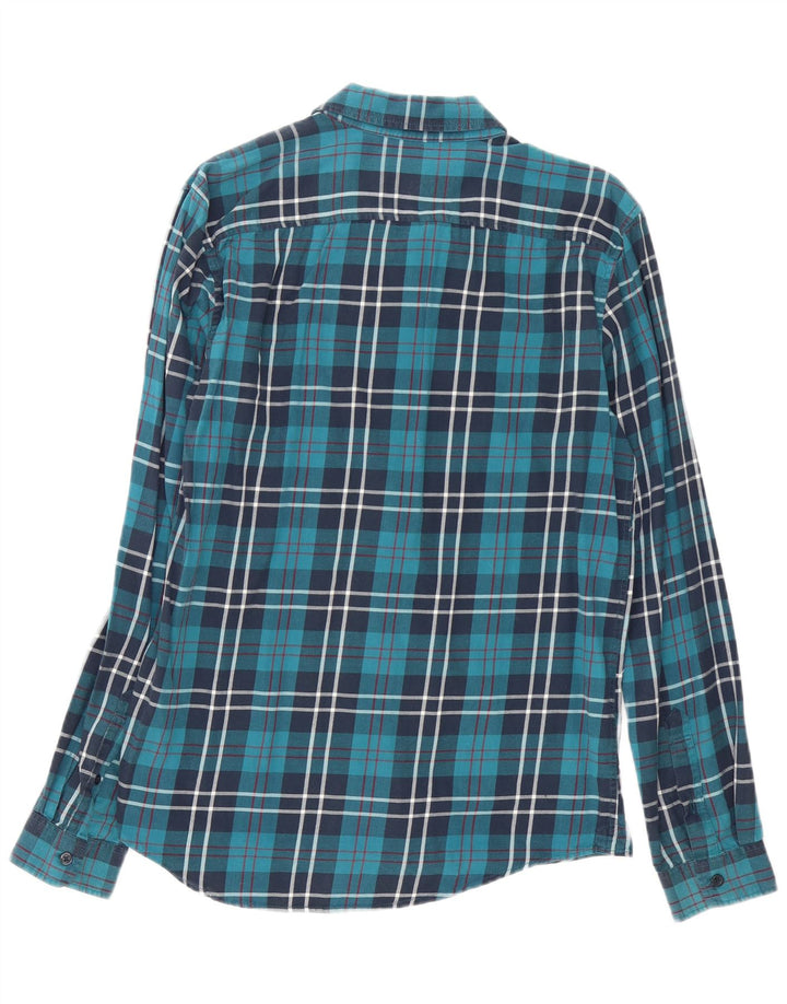 Camicia da uomo in flanella dal taglio classico Jack Wills in cotone a quadri blu medio