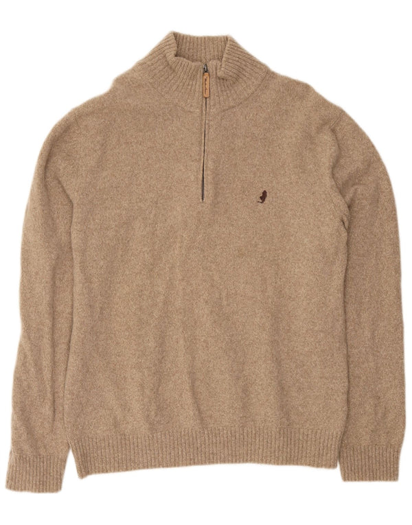 Marlboro Classics Maglione da uomo con zip e collo 2XL Lana beige