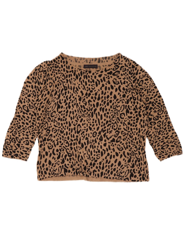 Maglione maglione girocollo corto da donna Marks & Spencer UK 12 Marrone medio