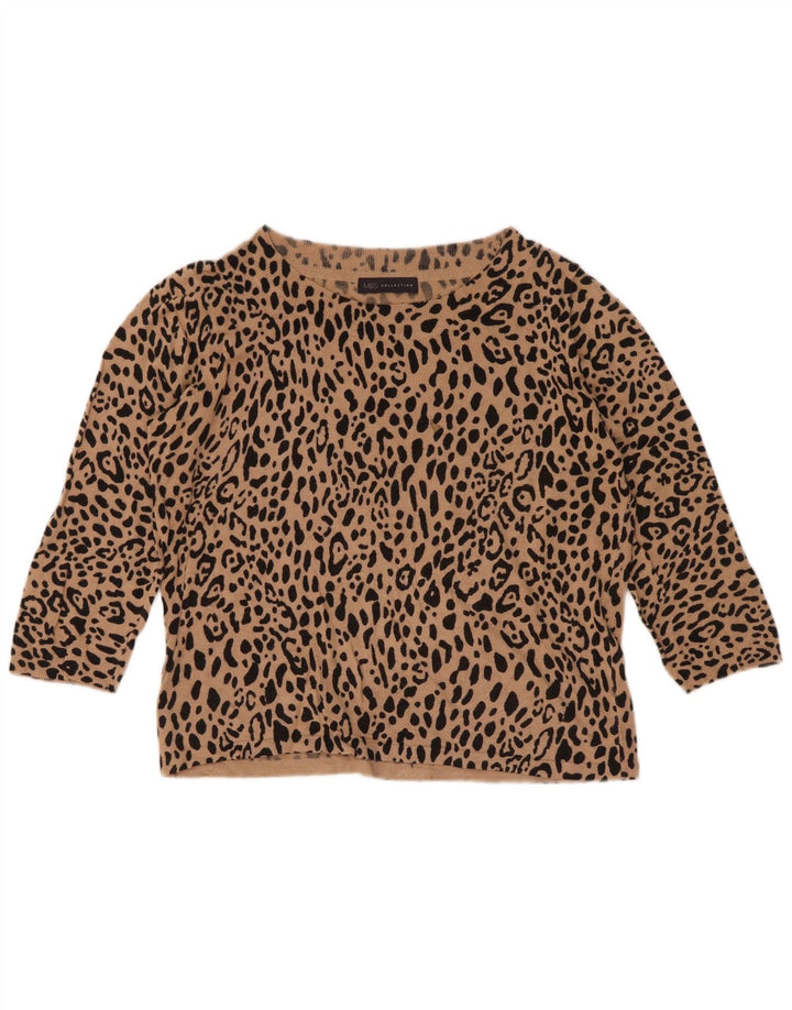 Maglione maglione girocollo corto da donna Marks & Spencer UK 12 Marrone medio