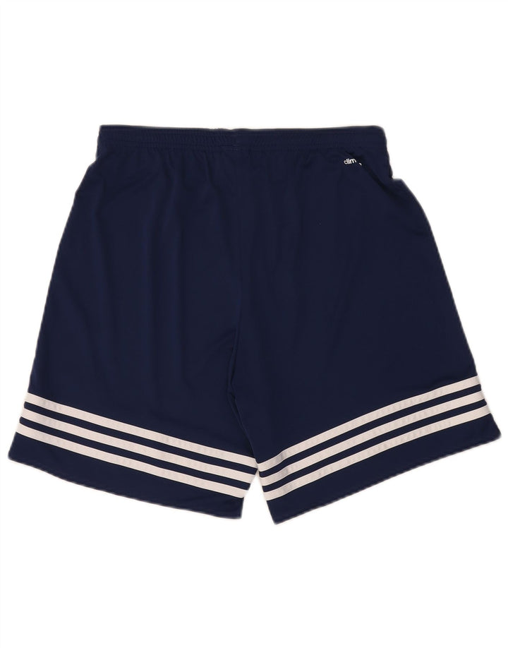 Pantaloncini sportivi Adidas Climalite da uomo medi in poliestere blu navy