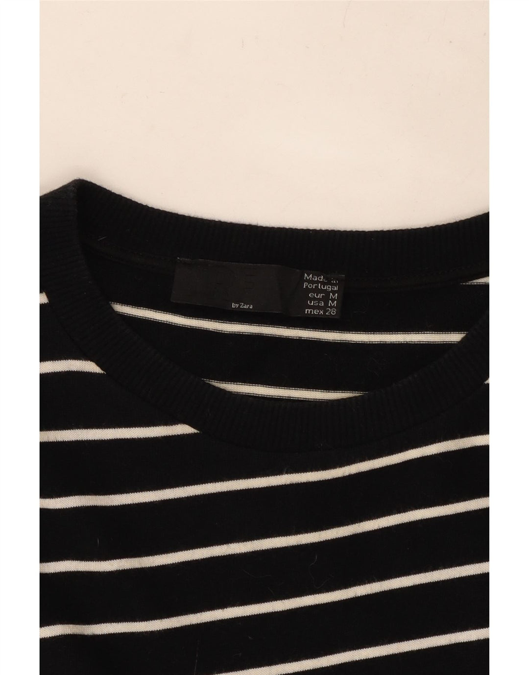 Abito asimmetrico ZARA da donna con maniche a 3/4 UK 14 medio a righe nere