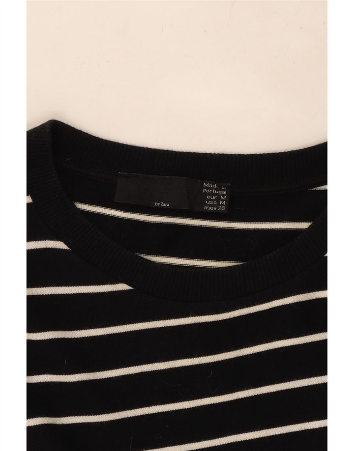 Abito asimmetrico ZARA da donna con maniche a 3/4 UK 14 medio a righe nere