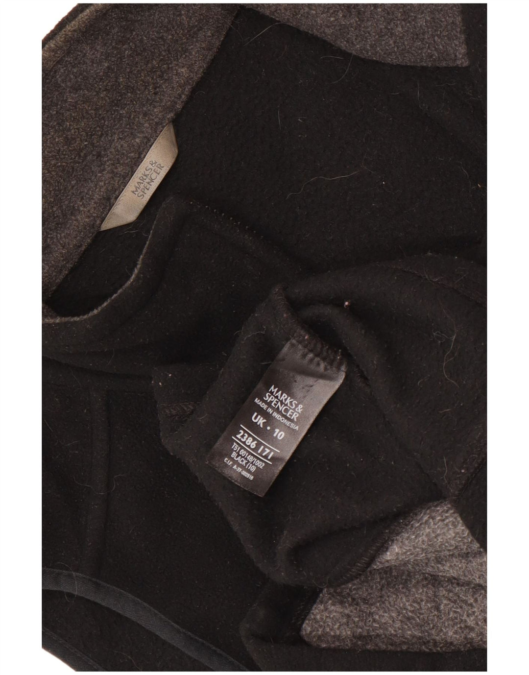 Gilet in pile da donna Marks & Spencer UK 10 piccolo poliestere nero
