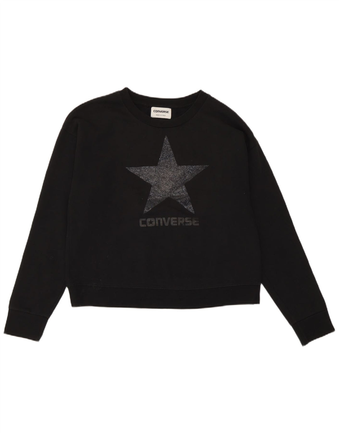 Felpa oversize con grafica da donna Converse UK 10 Small Nera