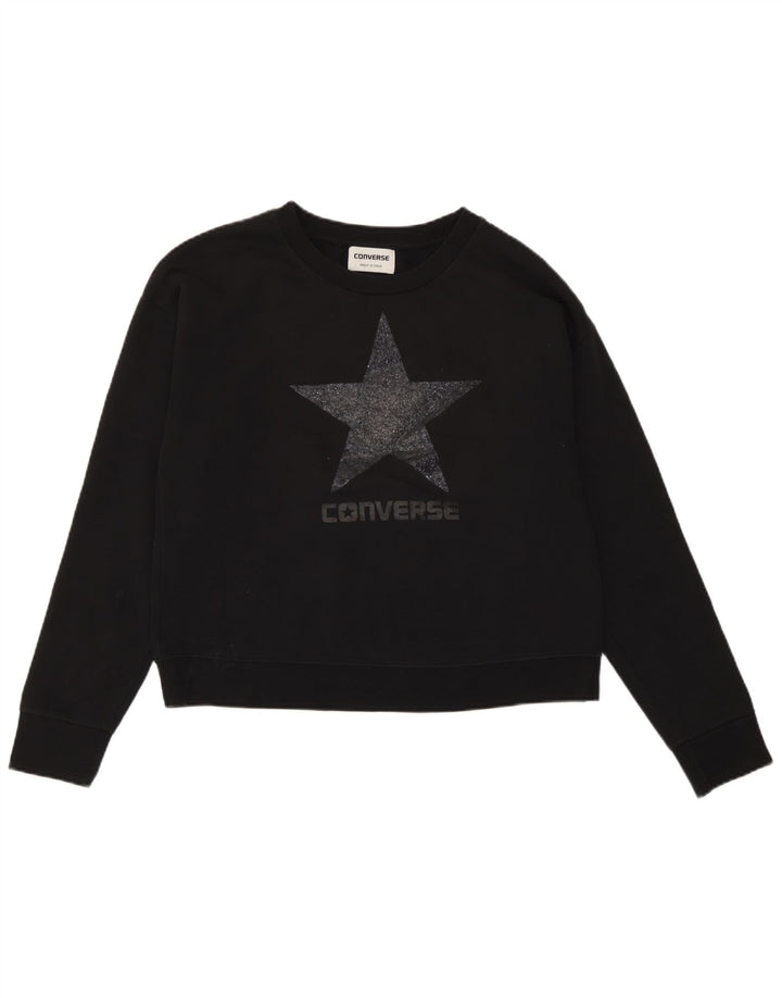 Felpa oversize con grafica da donna Converse UK 10 Small Nera