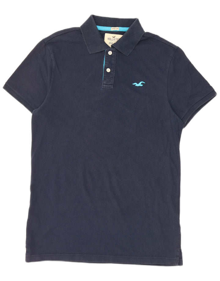 Polo Hollister da uomo elasticizzata in cotone medio blu navy
