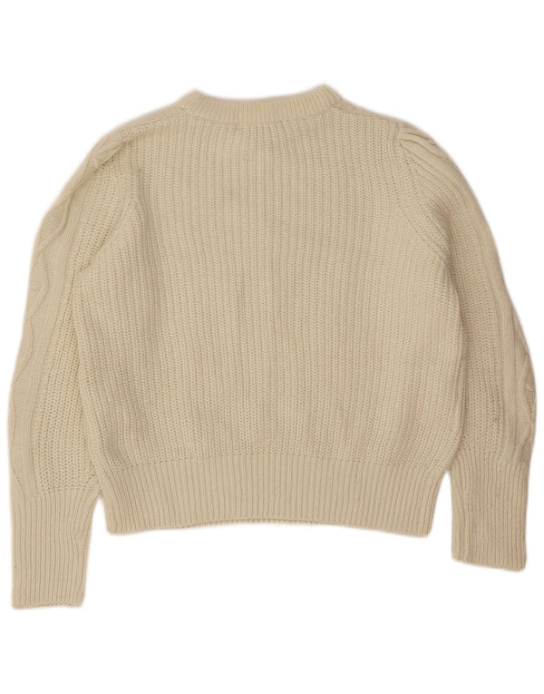 Maglione maglione con scollo a barca da donna Marks & Spencer UK 16 Large Beige Poliestere