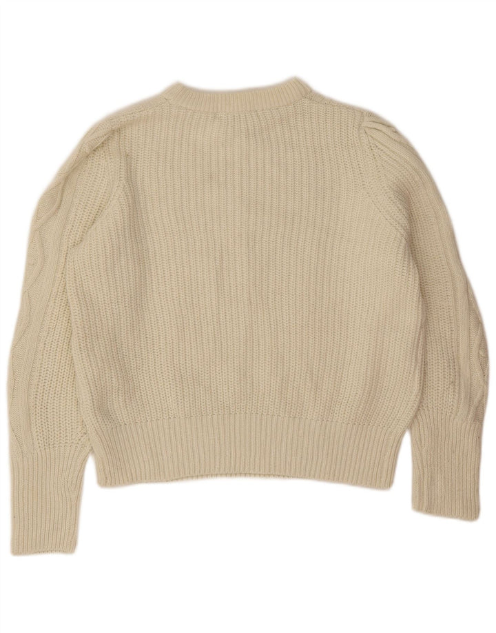 Maglione maglione con scollo a barca da donna Marks & Spencer UK 16 Large Beige Poliestere