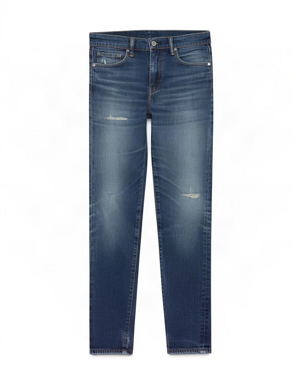 Jeans Levi's Uomo 508 Slim Distressed W29 L32 Cotone Blu