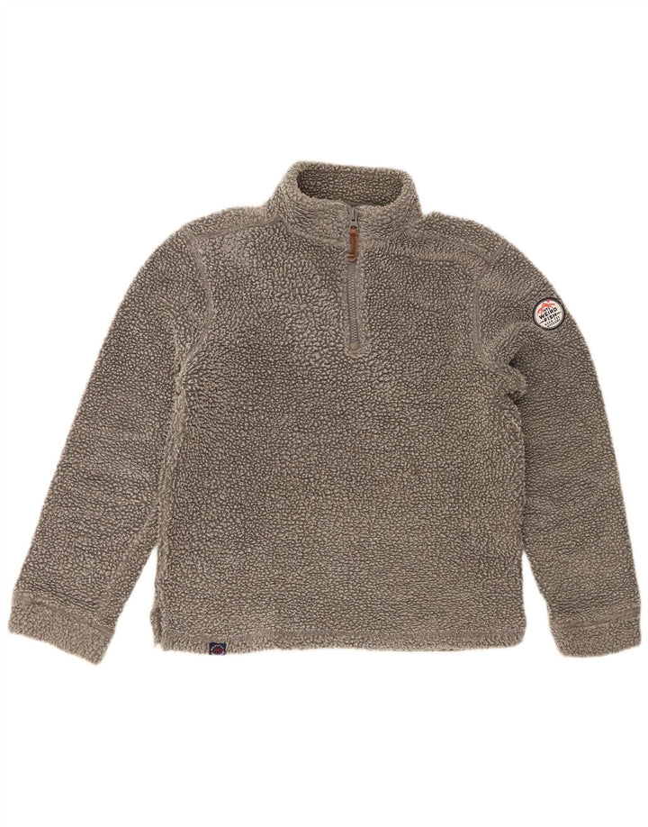 Maglione in pile da uomo con zip e collo Weird Fish, piccolo in poliestere grigio