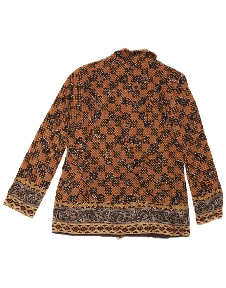 LUISA SPAGNOLI Giacca Blazer a 2 Bottoni da Donna IT 48 XL Marrone Paisley