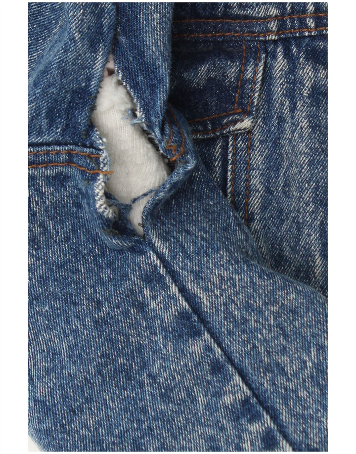 Giacca vintage in denim Sherpa da uomo IT 48 cotone blu medio