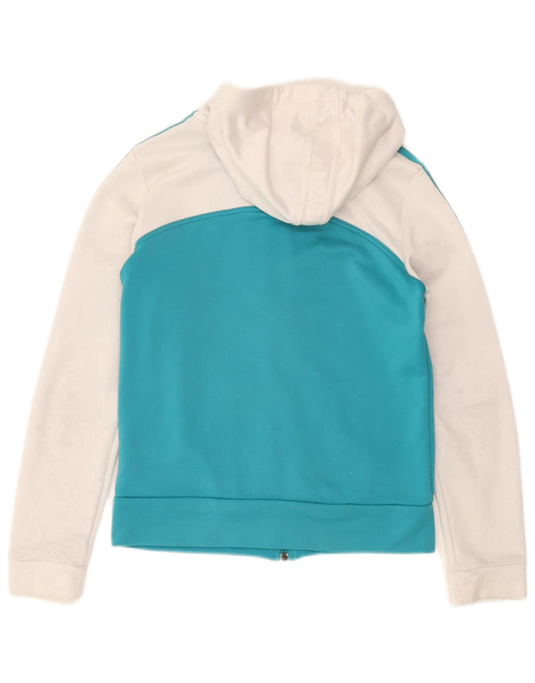 Maglione con cappuccio e zip da donna Adidas UK 12 Poliestere color block bianco medio