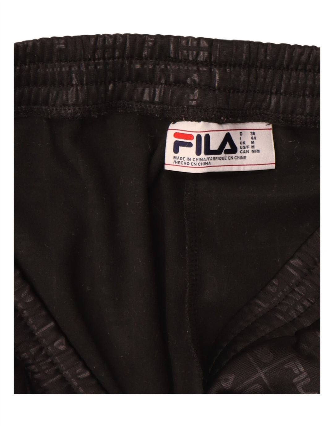 Pantaloni da tuta con grafica Fila da donna UK 14 Medium Black Colourblock
