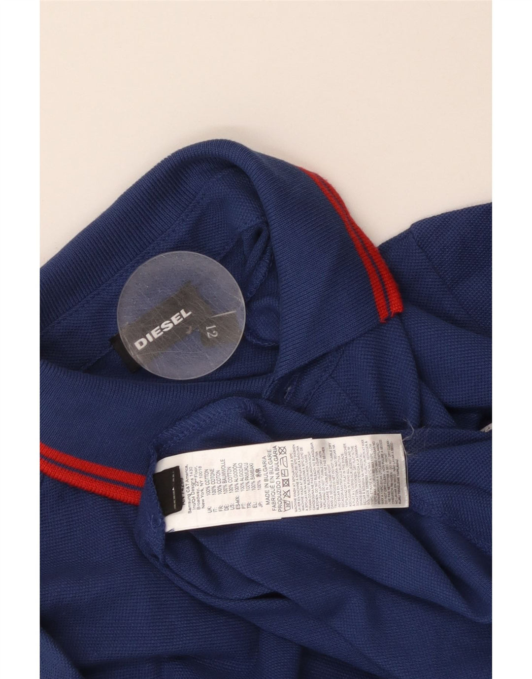 Polo Diesel da ragazzo a maniche lunghe con grafica 11-12 anni in cotone blu navy