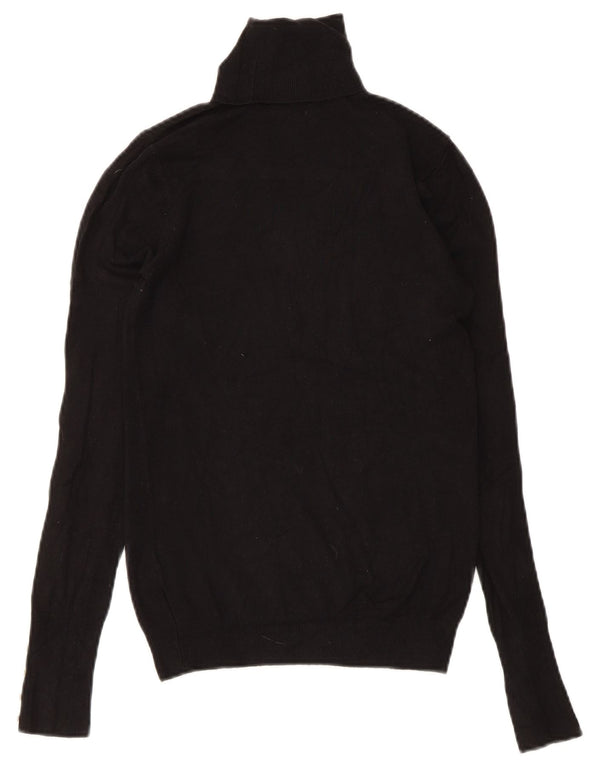 Zara Womens Roll Neck Jumper Sweater UK 8 Small Black Viscose
