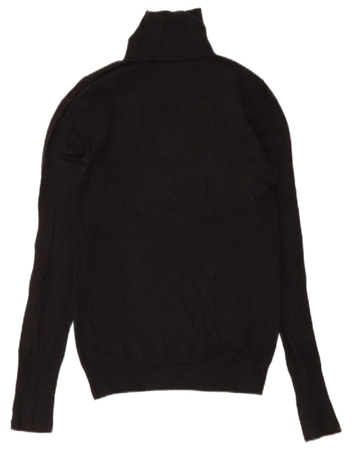 Maglione maglione a collo alto da donna Zara UK 8 piccolo in viscosa nera
