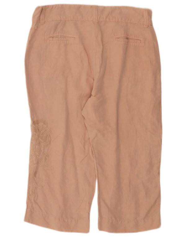 Pantaloni Capri da donna Marks & Spencer UK 14 Large W34 L20 Rosa floreale