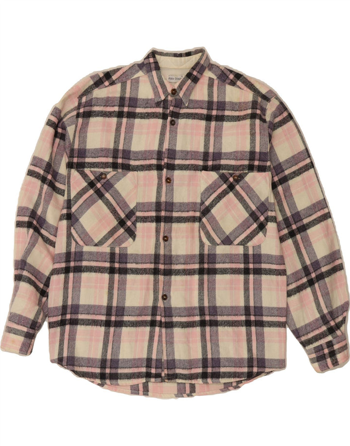 VINTAGE Mens Flannel Shirt Small Pink Check Vintage Vintage and Second-Hand Vintage from Messina Hembry 