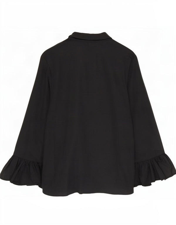Camicetta camicia da donna Marks & Spencer UK 24 4XL cotone nero